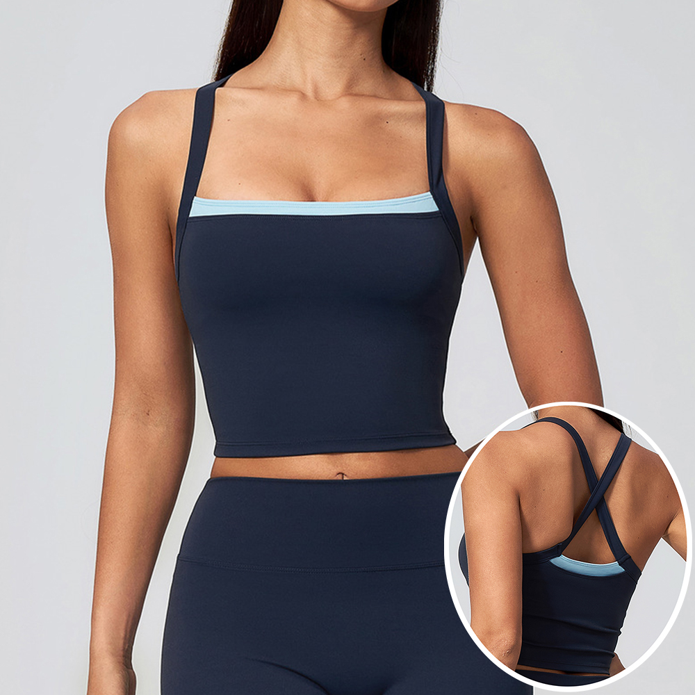 Minimizer Bra Women - Damen Criss-Cross-Rücken Yoga Tanktop Push-Up Sport-BH