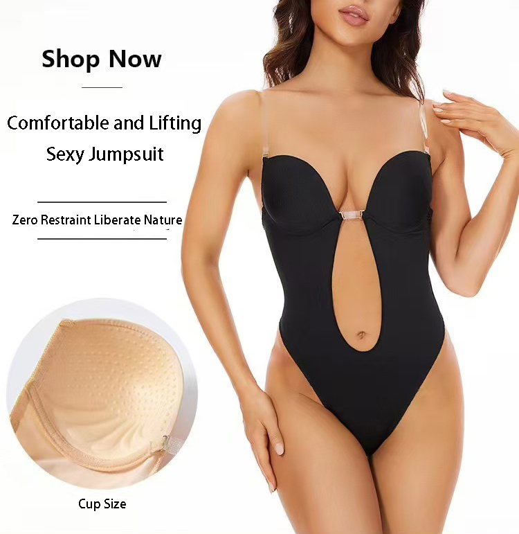 Minimizer Bra Women - Rutschfester Klebstoff Rückenfreier Body-Shaper-BH U-Ausschnitt Tiefer