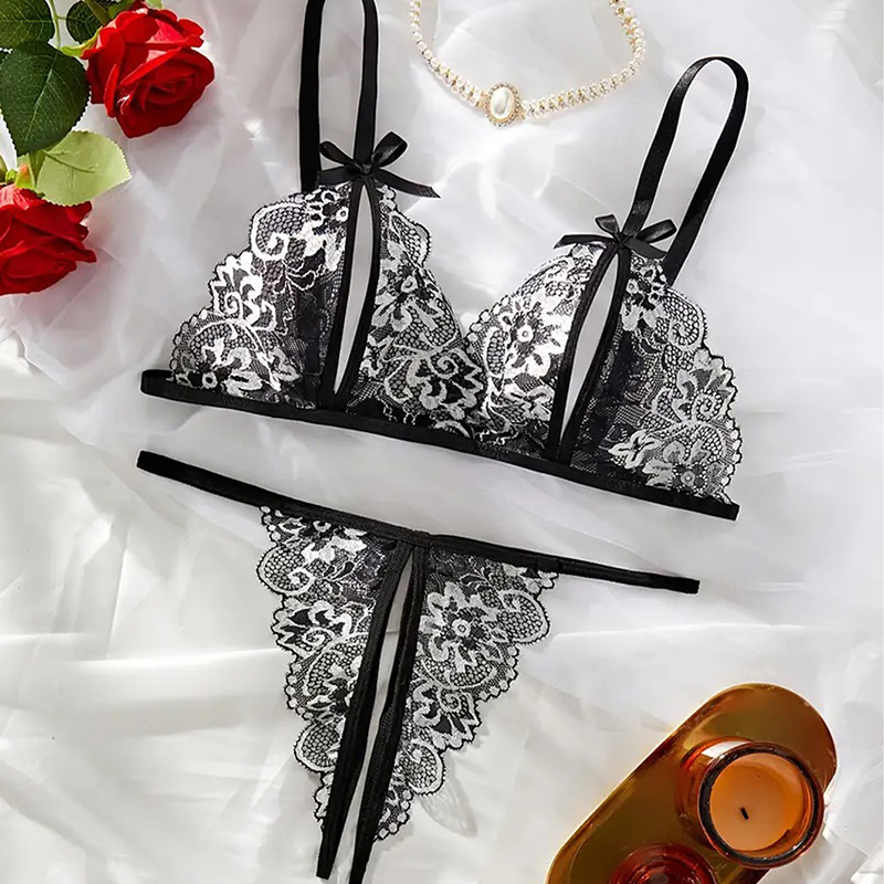 Schwarz Hot Ouvert Sexy Frauen – Lace Bralette Set Bewertung und Preis