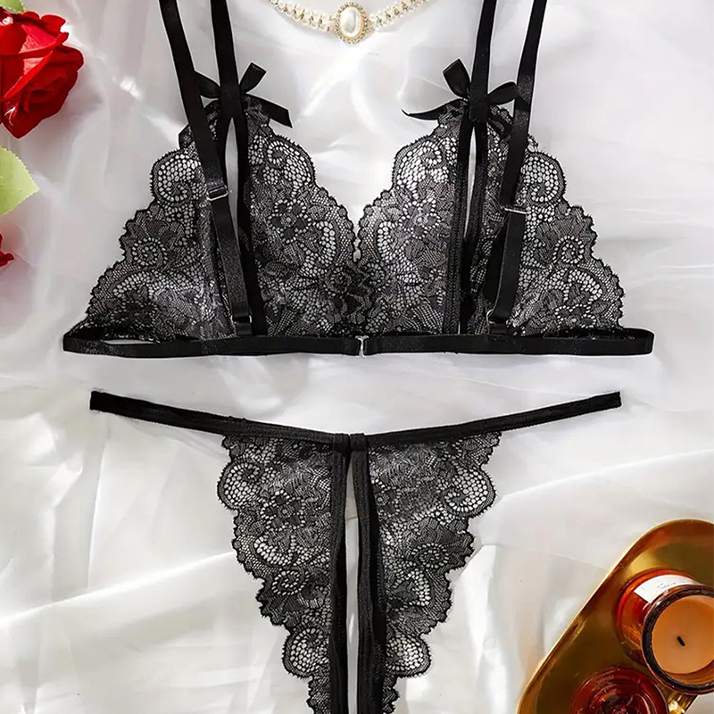 Schwarz Hot Ouvert Sexy Frauen – Lace Bralette Set Bewertung und Preis